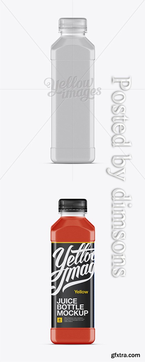 Plastic Juice Bottle W/ Clear Cap Mockup 11696 Plastic Juice Bottle W/ Clear Cap Mockup 11696