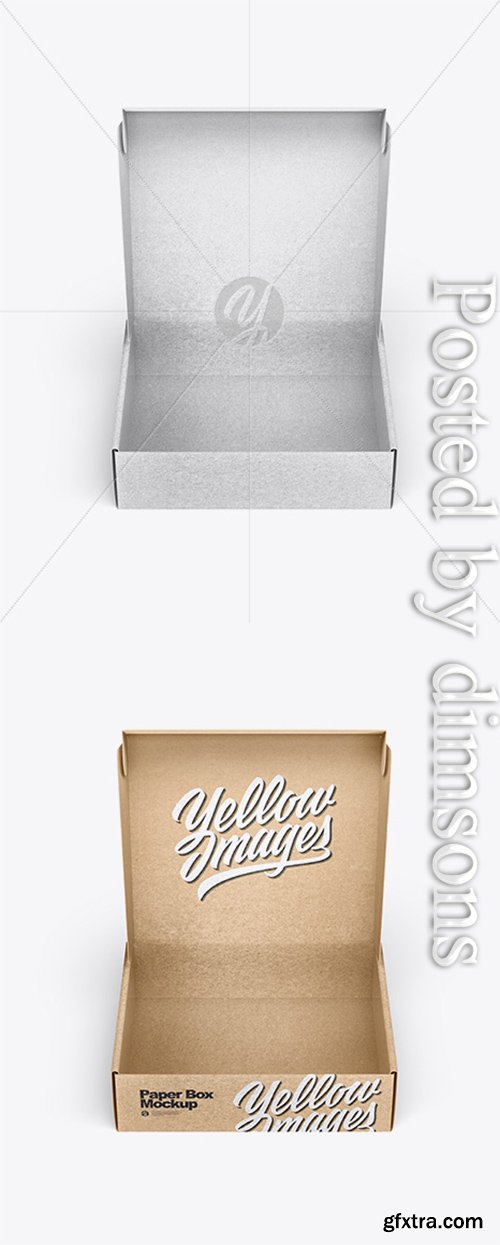 Opened Kraft Paper Box Mockup 33406 Opened Kraft Paper Box Mockup 33406