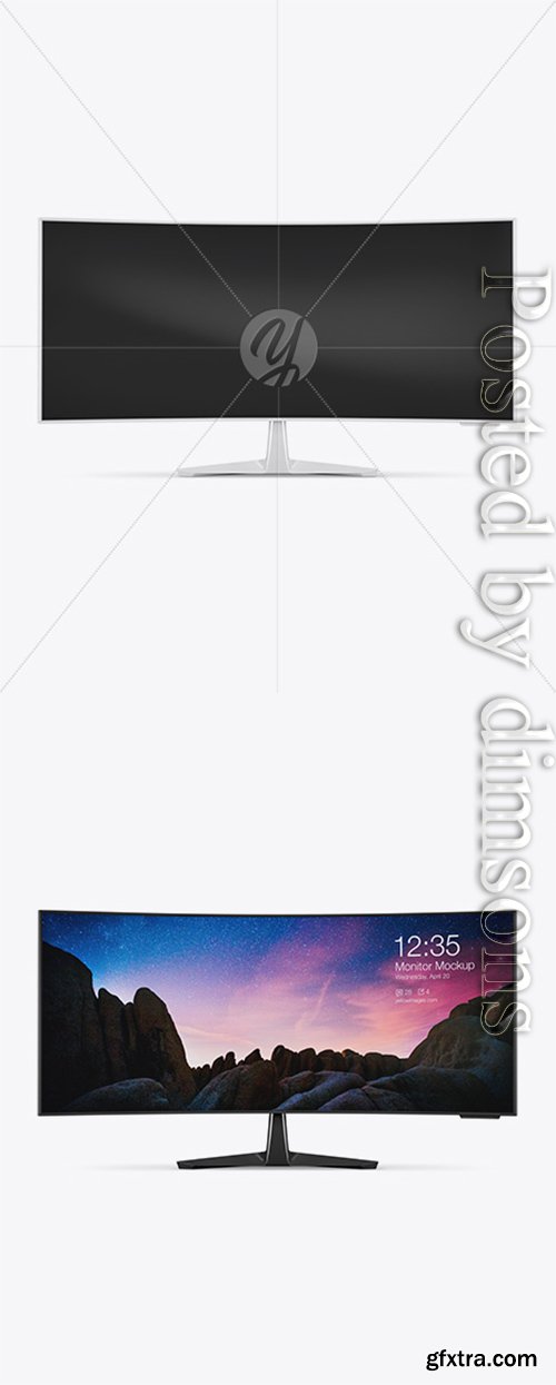 Glossy Ultrawide Monitor Mockup 30785 Glossy Ultrawide Monitor Mockup 30785