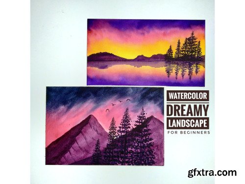 Watercolor Dreamy Landscape for Beginners