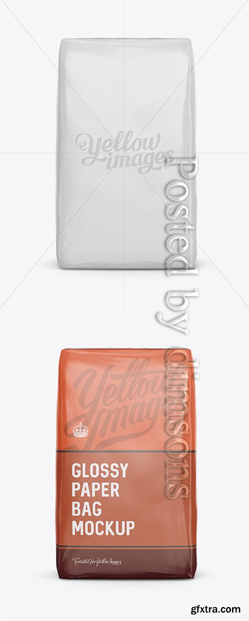 Glossy Paper Bag Mockup - Front View 13595 Glossy Paper Bag Mockup - Front View 13595