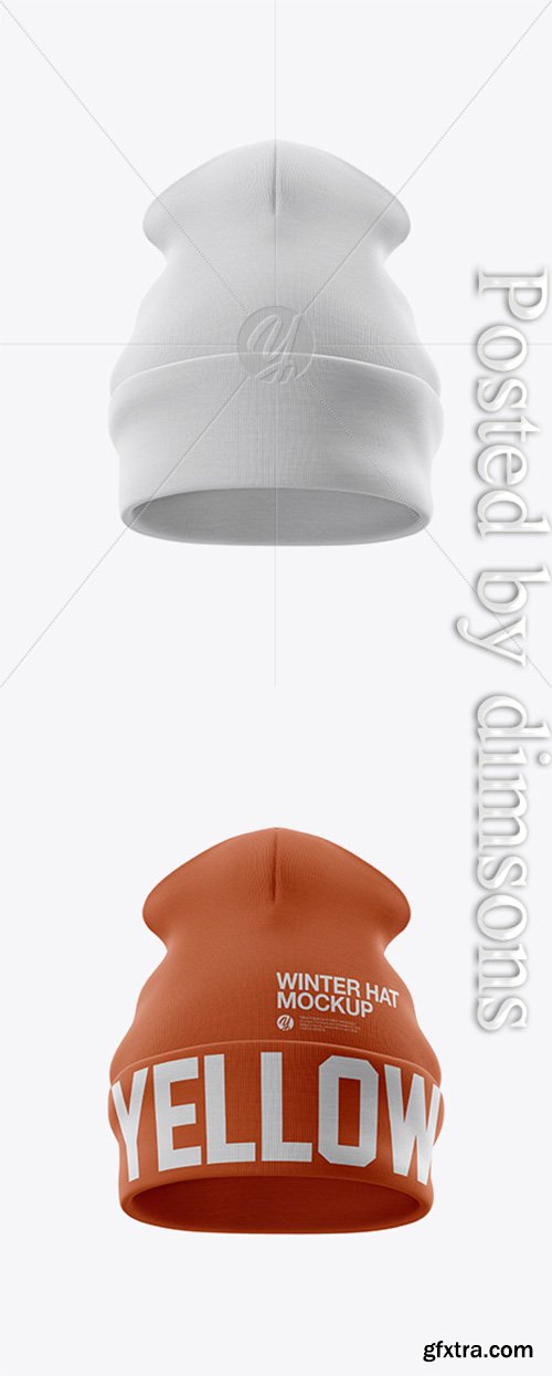 Turn Up Beanie Hat Mockup - Front View 23882