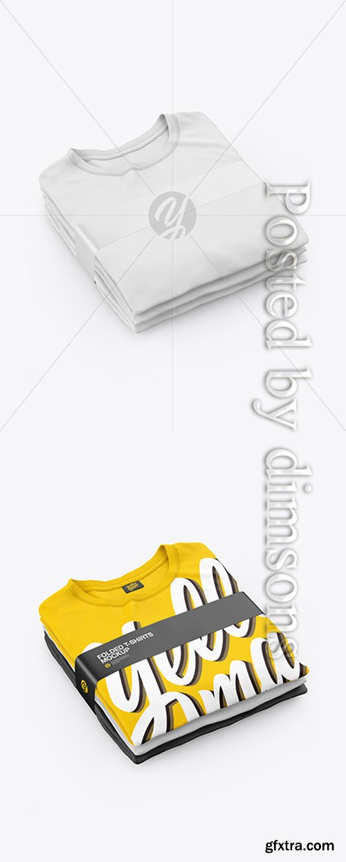 Stack of Folded T-Shirts Mockup - Half Side View (High-Angle Shot) 24076 Stack of Folded T-Shirts Mockup - Half Side View (High-Angle Shot) 24076