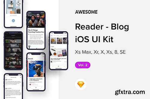 Awesome iOS UI Kit - Reader Blog Vol. 2 (Sketch) Awesome iOS UI Kit - Reader Blog Vol. 2 (Sketch)