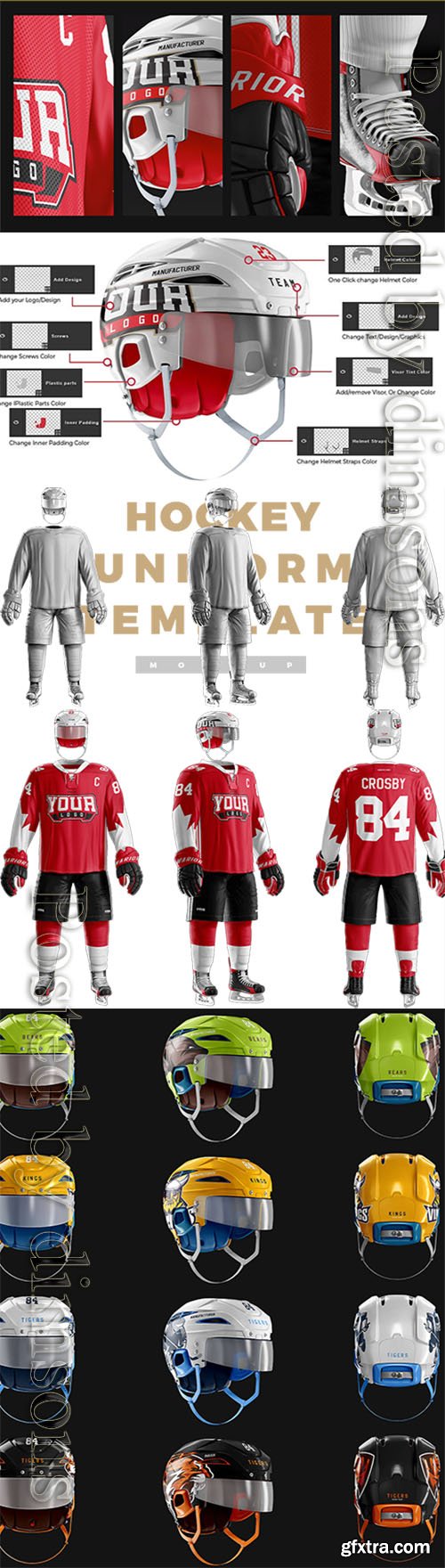 Ice Hockey Uniform Mockup Template