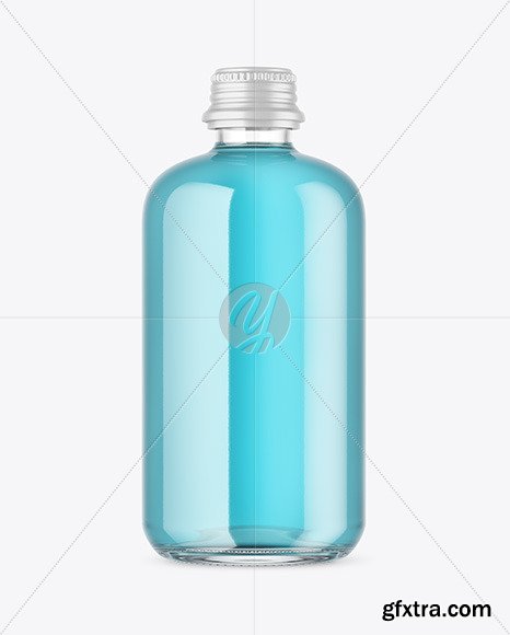 Clear Glass Bottle Mockup 48258