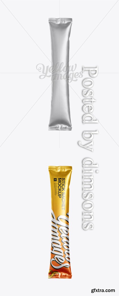 Matte Metallic Stick Sachet Mockup - Front View 12739 Matte Metallic Stick Sachet Mockup - Front View 12739