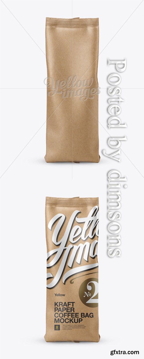 Kraft Paper Coffee Bag Mockup - Front View 12750