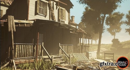 Cgtrader - UE4 Abandoned wooden house modular V02Pro Updated 009 Low-poly 3D model