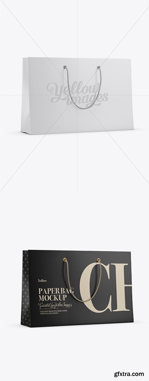 Matte Paper Shopping Bag With Rope Handle Mockup 16703