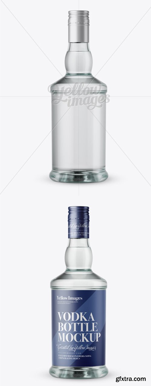 Clear Glass Gin Bottle Mockup 13352