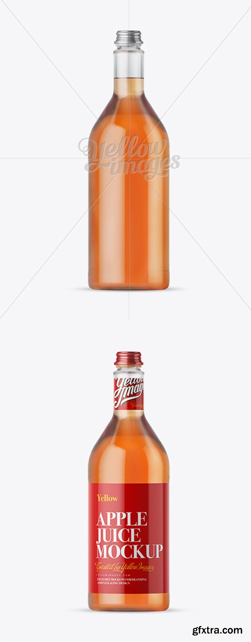 1L Apple Juice Glass Bottle Mockup 13517 1L Apple Juice Glass Bottle Mockup 13517