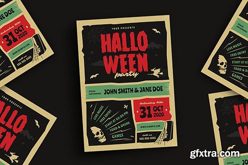 Retro Halloween Party Flyer 2 Retro Halloween Party Flyer 2
