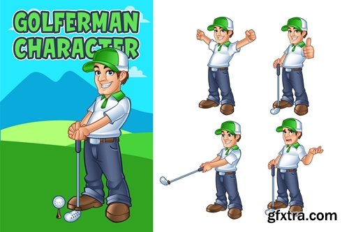 Golferman Mascot Character