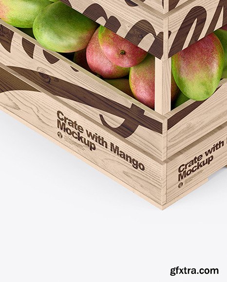 Wooden Crate with Mangos Mockup 48447