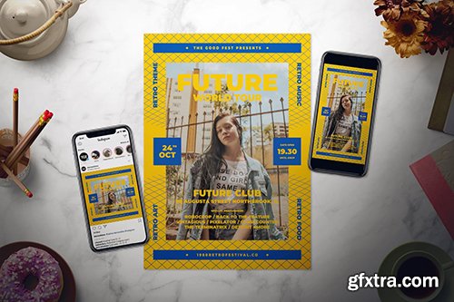 Retro Event Flyer Set Retro Event Flyer Set