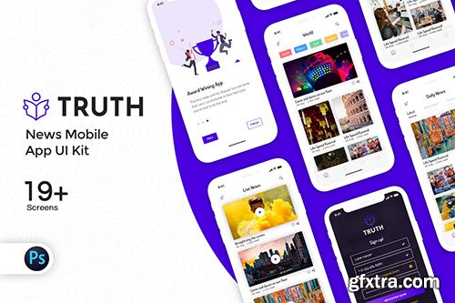 Truth: News Mobile App UI Kit Truth: News Mobile App UI Kit