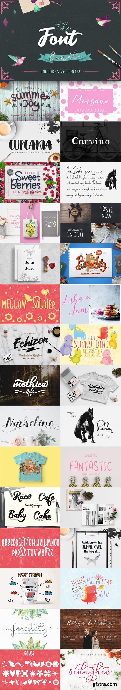 TheHungryJPEG - The Font Bundle (Worth $104!)