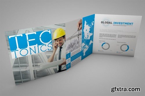 Square Trifold Brochure Mockup