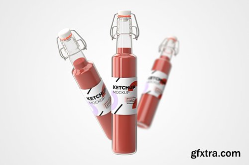 Ketchup Glass Bottle - Mockups