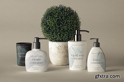 Bathroom Psd Cosmetic Set Mockup 3