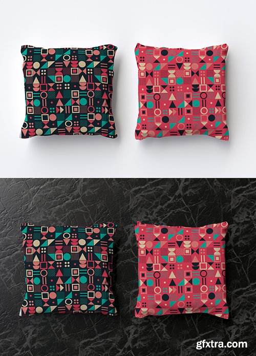 Mockup of 2 Square Pillows 286893918