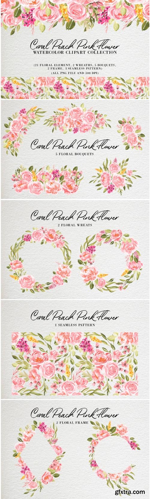 Coral Peach Pink Flower Watercolor 1779167