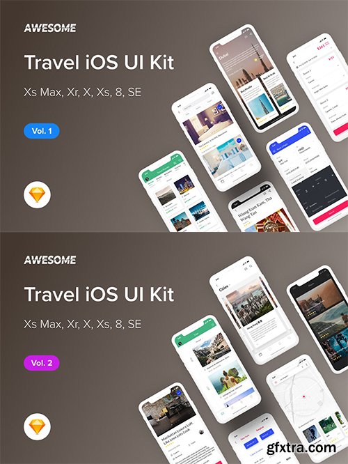 Awesome iOS UI Kit - Travel Vol. 1-2 (Sketch) Awesome iOS UI Kit - Travel Vol. 1-2 (Sketch)