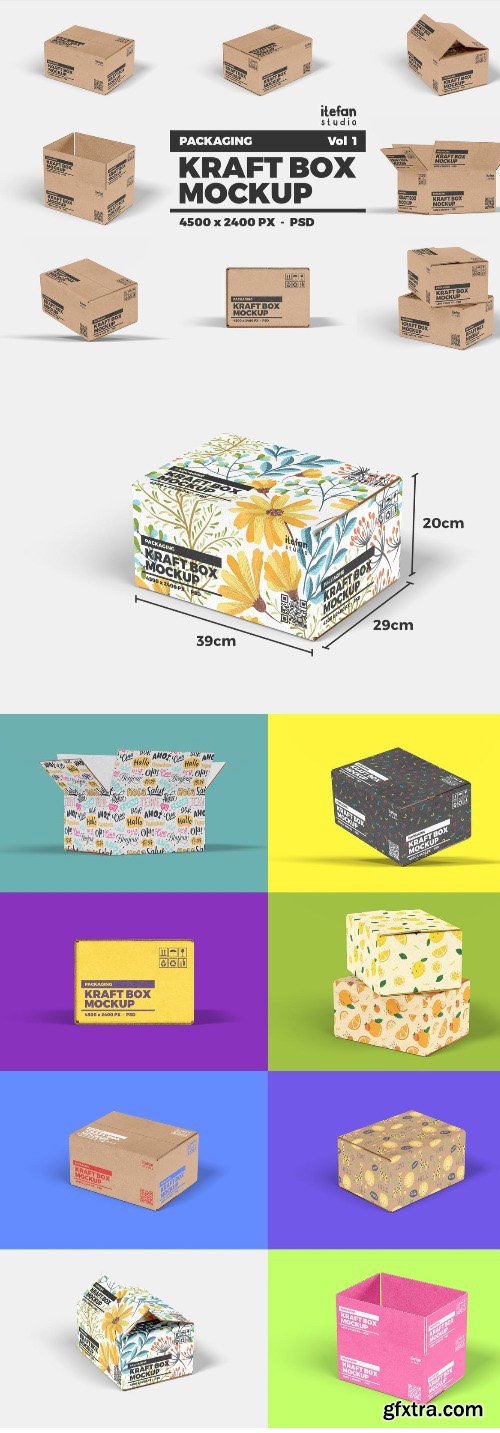 Kraft Box Mockup - Packaging Vol 1 Kraft Box Mockup - Packaging Vol 1