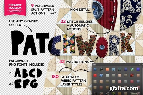 CreativeMarket - PATCHWORK Effect Photoshop TOOLKIT - 248984