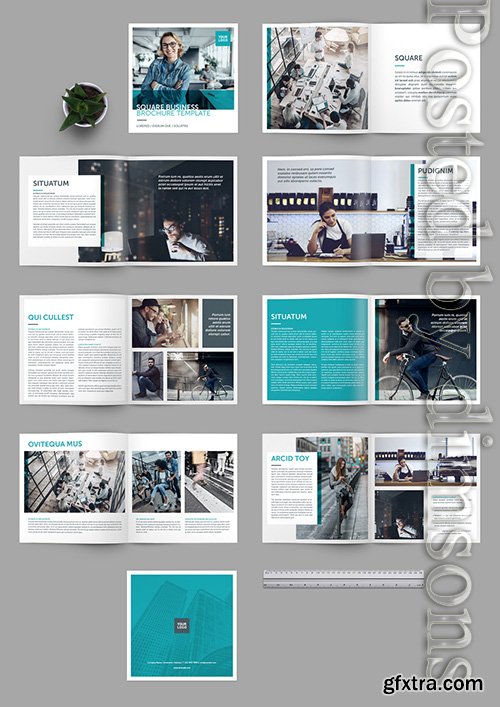 Square Brochure Layout with Teal Accents 233806433 Square Brochure Layout with Teal Accents 233806433
