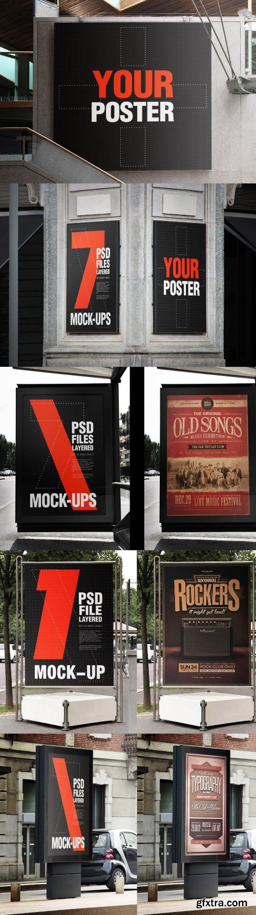 5 Urban City Streets Flyer Poster Mock-ups 5 Urban City Streets Flyer Poster Mock-ups