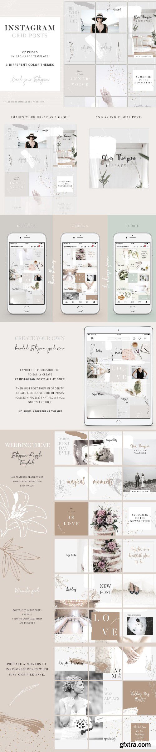 Instagram Grid Posts - 3 Themes Instagram Grid Posts - 3 Themes