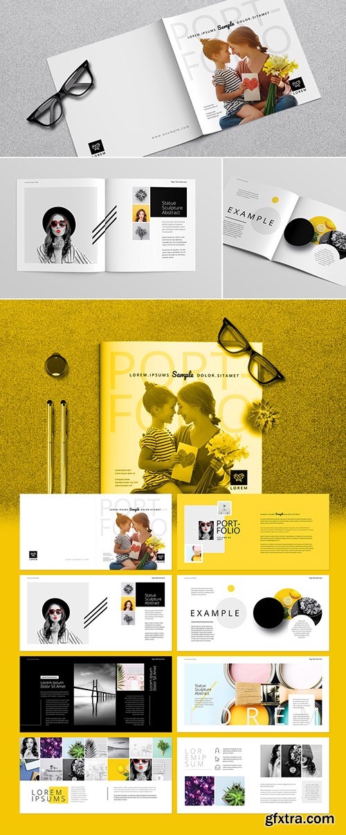 Portfolio Layout with Yellow Accents 278580623 Portfolio Layout with Yellow Accents 278580623