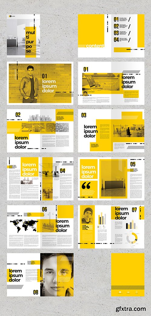Brochure Layout with Yellow Accents 275348377 Brochure Layout with Yellow Accents 275348377