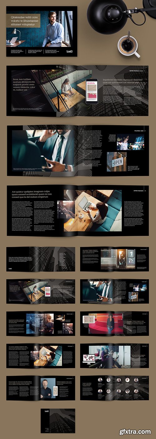 Dark Brochure with Mobile Device Illustrations 273040375 Dark Brochure with Mobile Device Illustrations 273040375