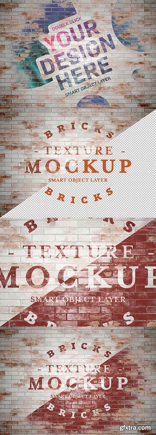 Grunge Washed Brick Texture Mockup 283964082