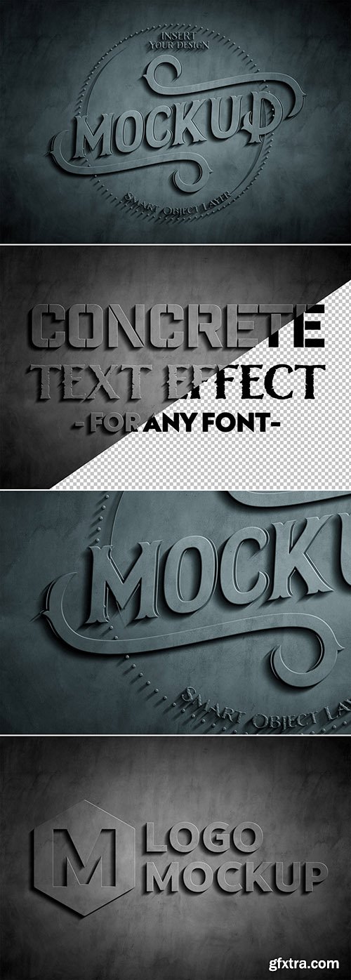 Embossed Concrete Text Effect Mockup 283964369