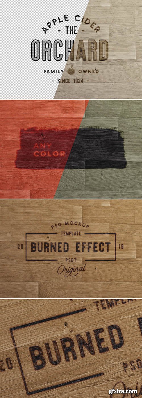 Wooden Surface with Burn Effect Mockup 283568254