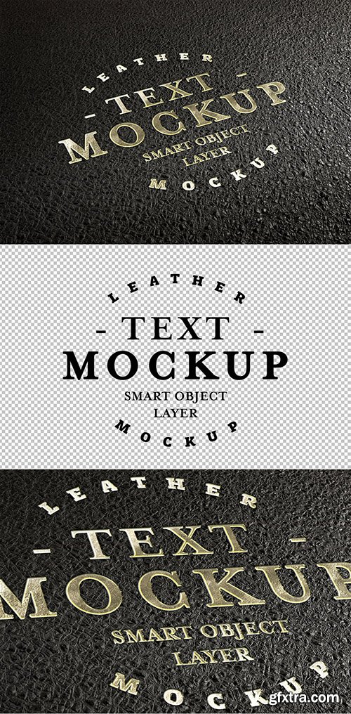 Embossed Golden Text Effect on Leather Mockup 279237284