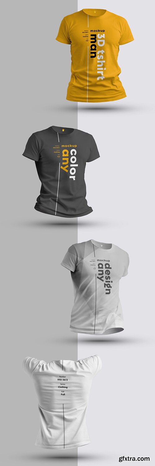 4 3D T-Shirt Mockups 279378561