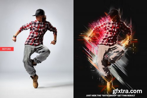 CreativeMarket - 4 in 1 Abstract Art Photoshop Action 4046990