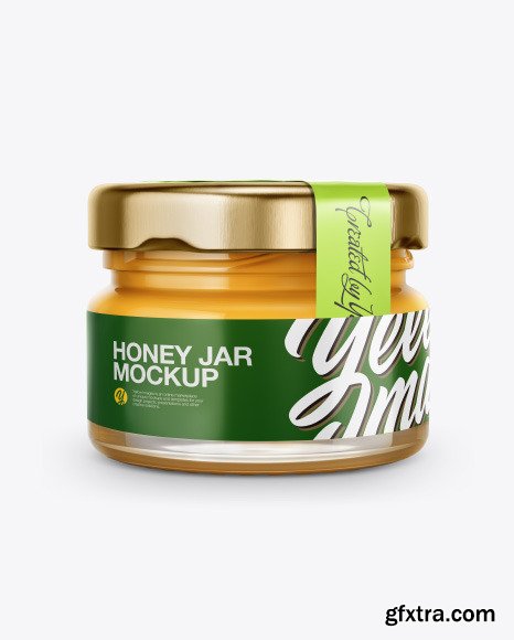 Glass Jar with Honey Mockup 49817