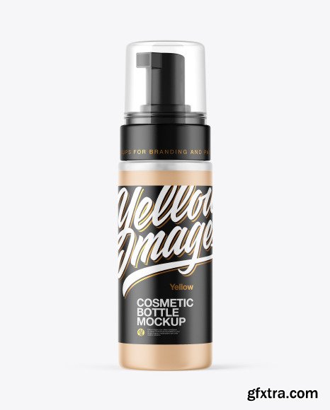 Frosted Cosmetic Bottle with Pump Mockup 49825