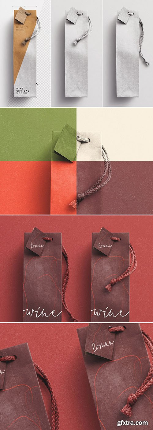 Wine Gift Bag Mockup 281699190