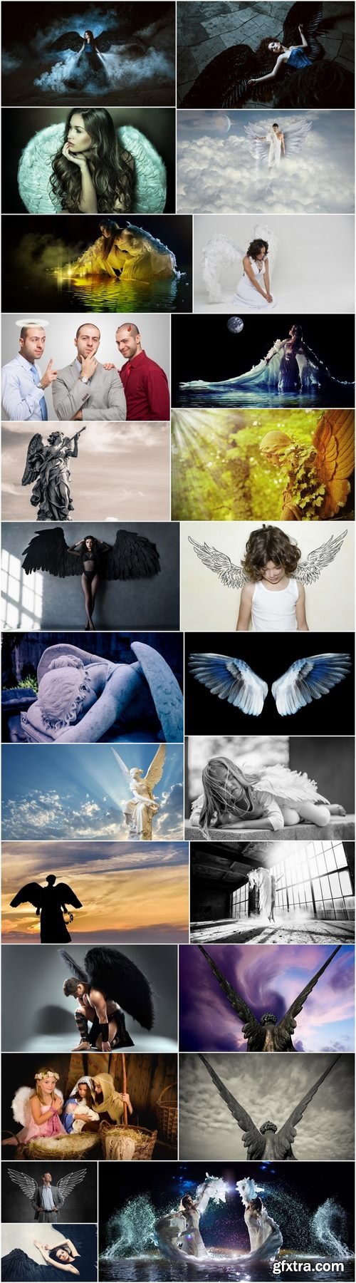 Angel wings wing conceptual illustration girl woman sculpture statue 25 HQ Jpeg