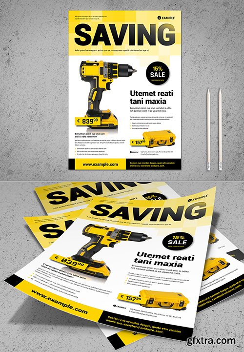 Product Flyer Layout with Yellow Accents 288739678