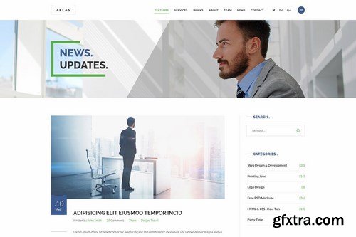 Aklas Multipurpose One-Page Business PSD Template