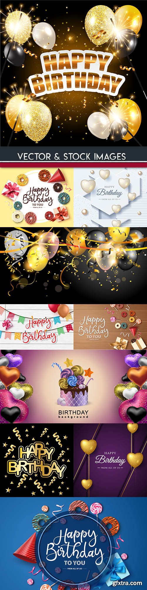 Happy birthday holiday invitation balloons and gifts 18