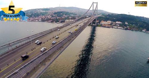 Aerial View of Traffic in Bosphorus Istanbul - FAH478P